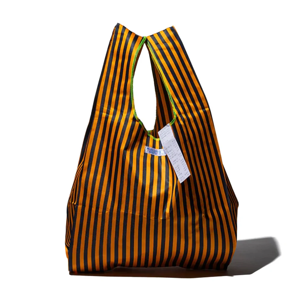 SCHOOL TIE FABRIC BAG / Dark Brown x Yellow