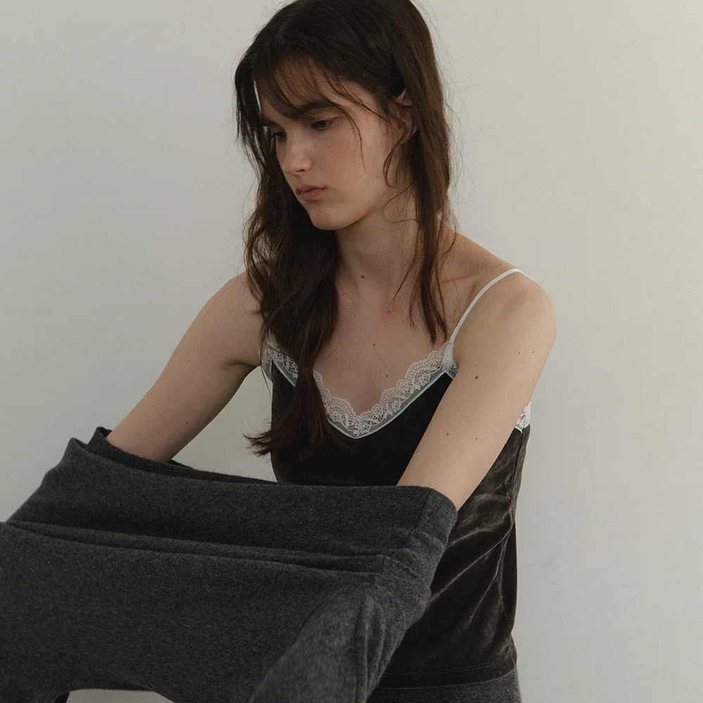 Blush velvet bustier top_charcoal
