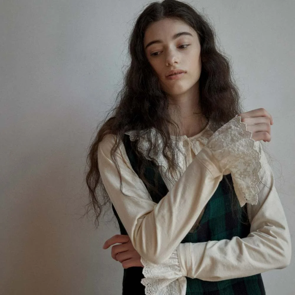 Grove Lace Cotton Blouse -3color