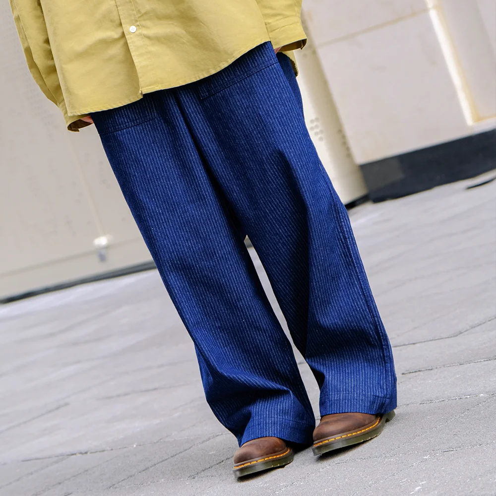 FATIGUE STRIPE DENIM PANTS (INDIGO)