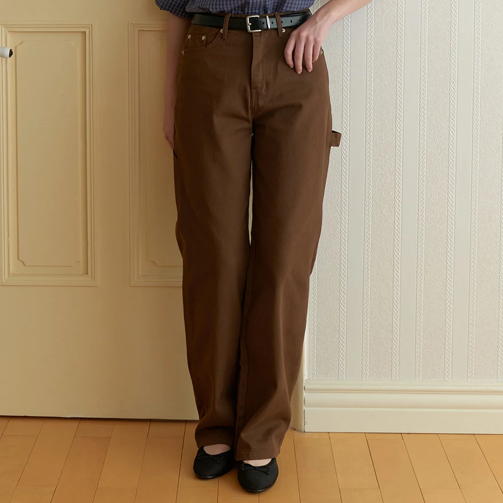 A WASHED CARPENTER PANTS_BROWN