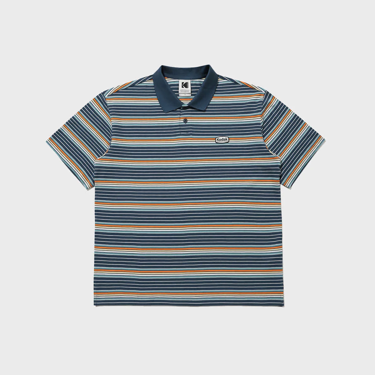多色 條紋 Polo T恤 NAVY