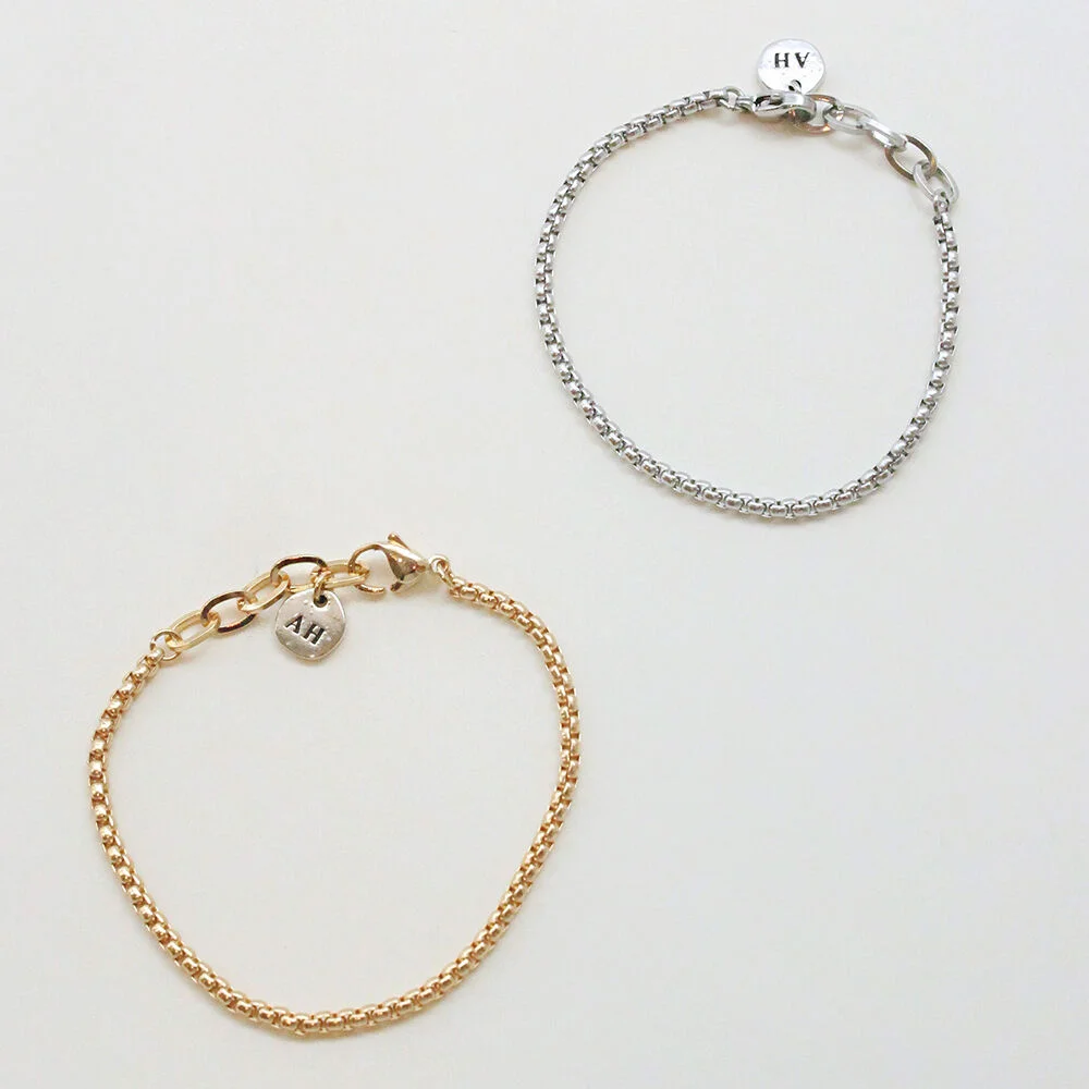 Box chain bracelet (2color)