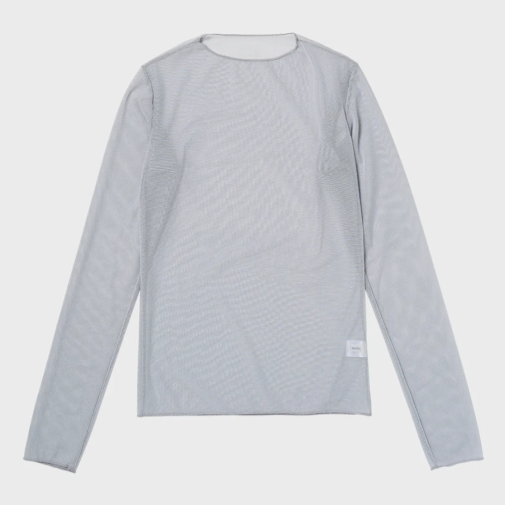 MESH LONG SLEEVE_LIGHT GRAY