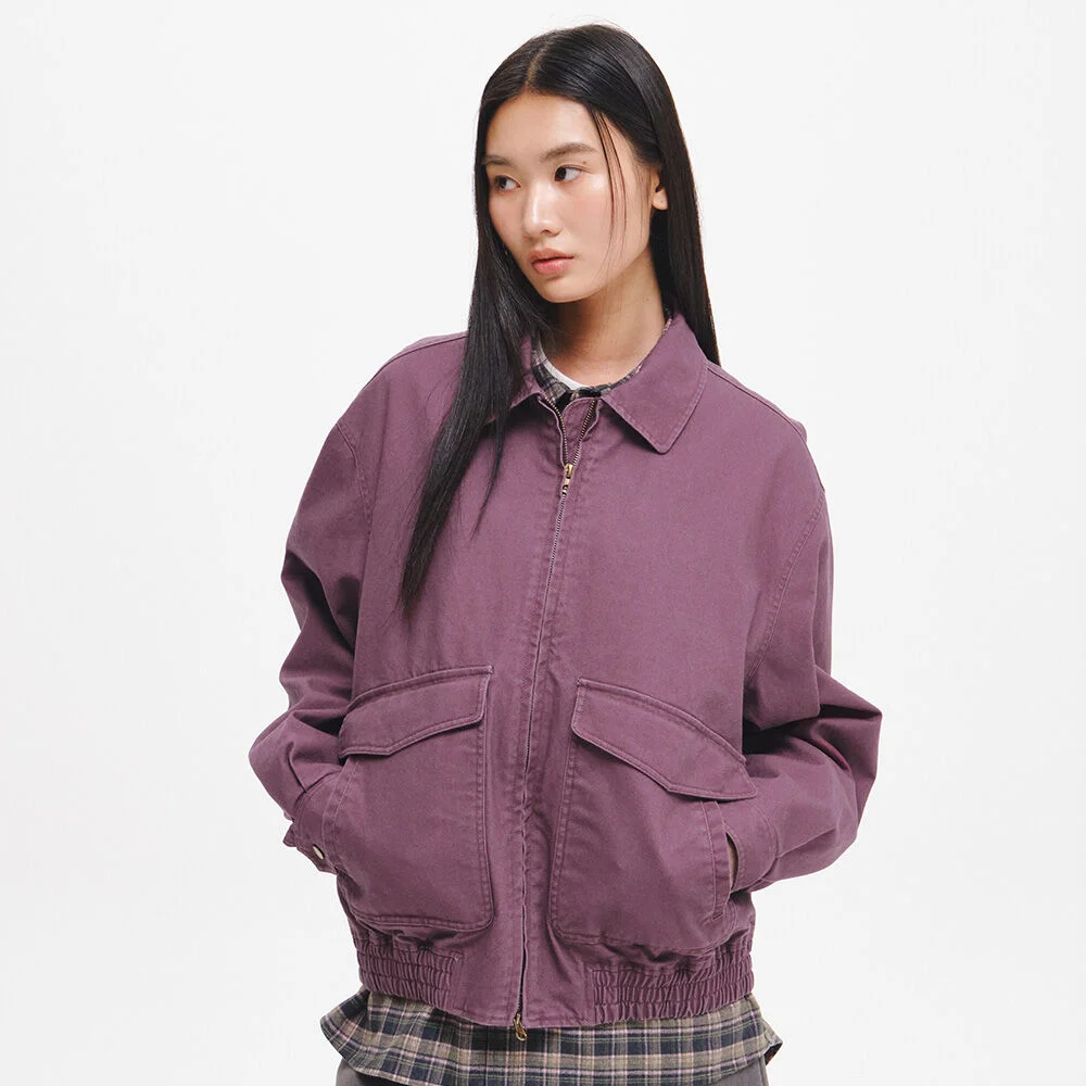 UNISEX 大口袋 帆布 短身外套_PINK / GF3UJP002