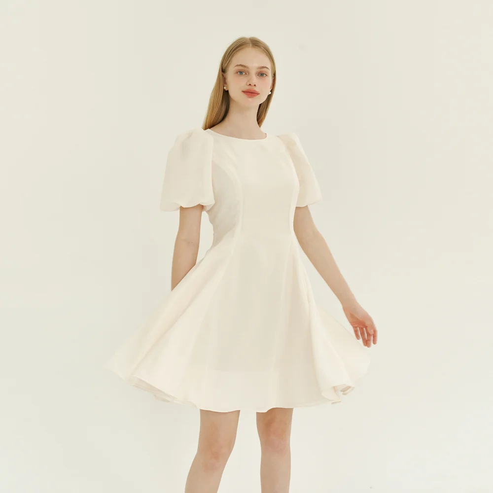Roman Fairy Puff Dress / Ivory(3color)