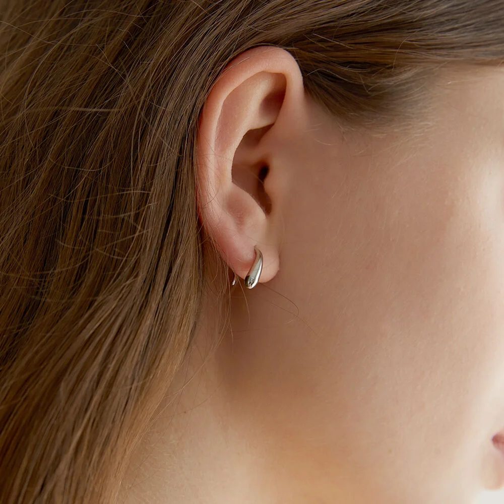 simple water drop earrings (E011_silver)