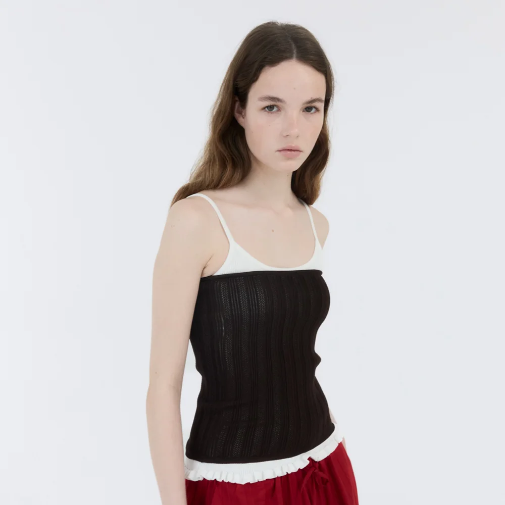 CROCHET TUBE TOP / BROWN