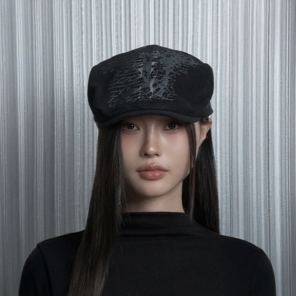 Cross Printing Classic Hunting Cap (Black)