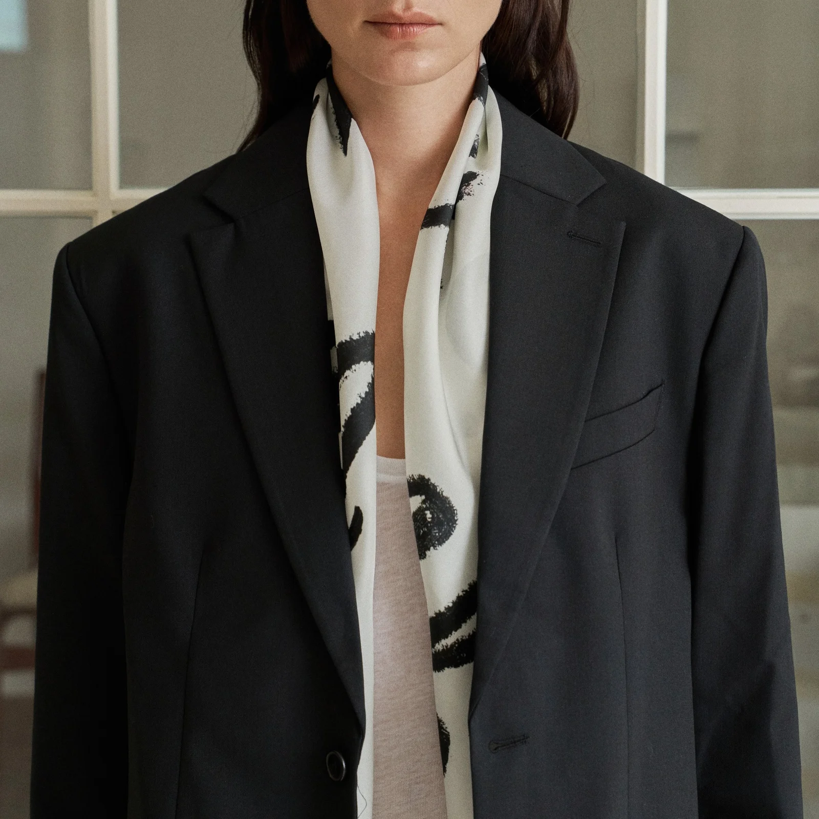 A womans silk scarf (maxi) - saki limited edition