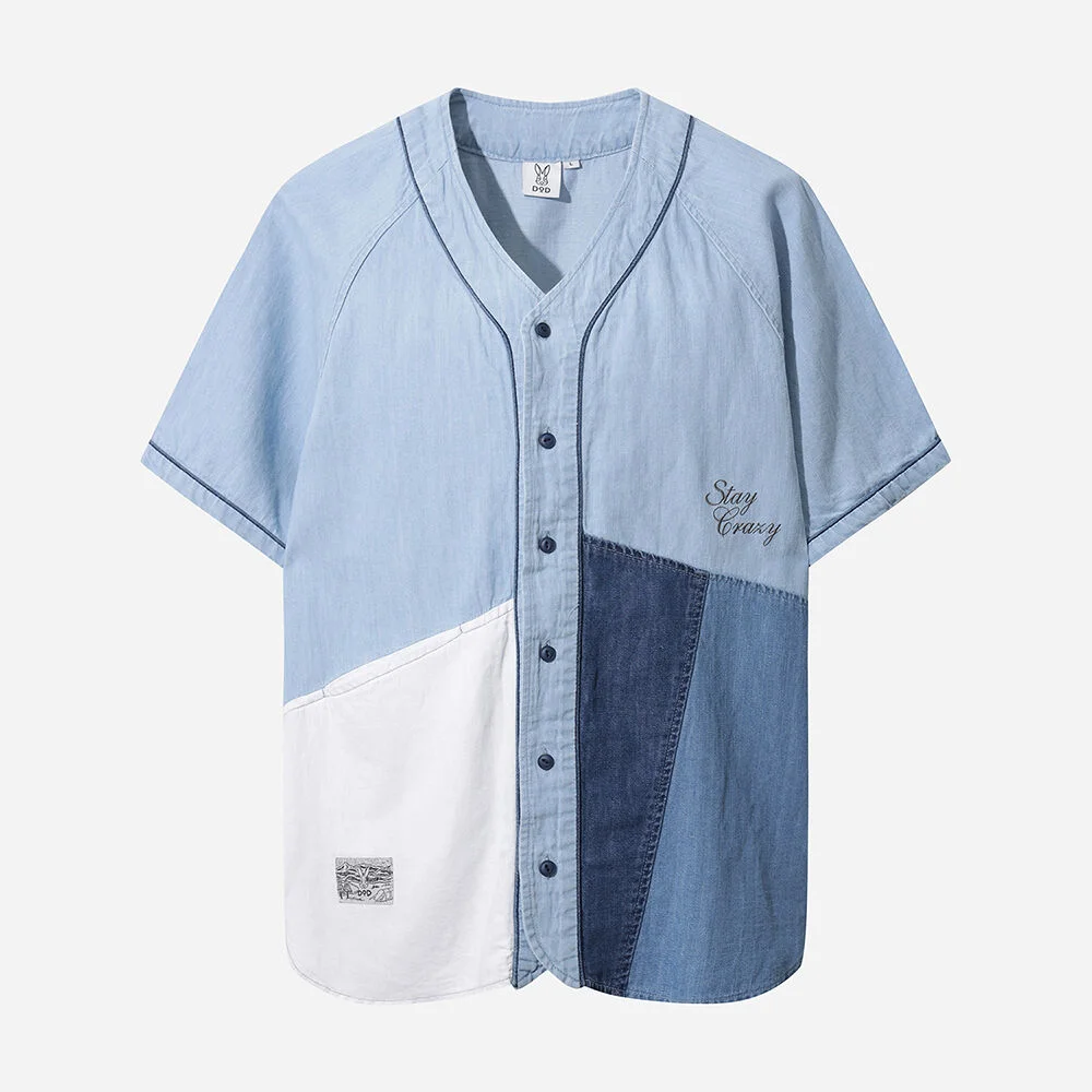 牛仔 Blocked 短 Kanta 襯衫(L.INDIGO)