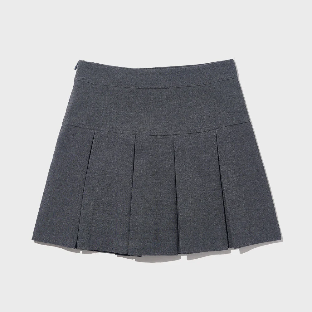 女裝 百褶 網球 半身裙 (炭灰色)