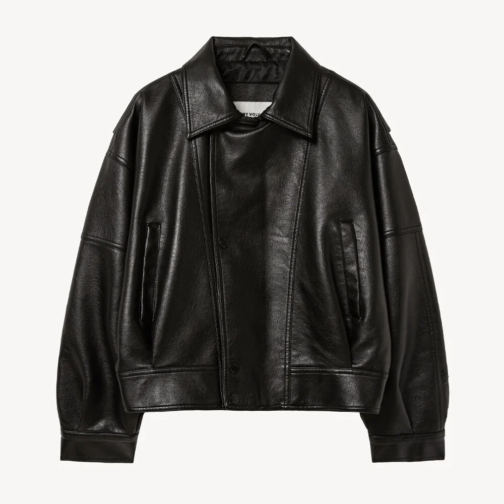 9206 水洗 皮革 外套 (BLACK)