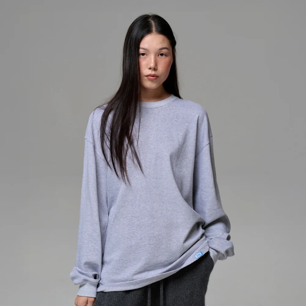 UNISEX ERA SHOULDER LOGO T - MELANGE GRAY