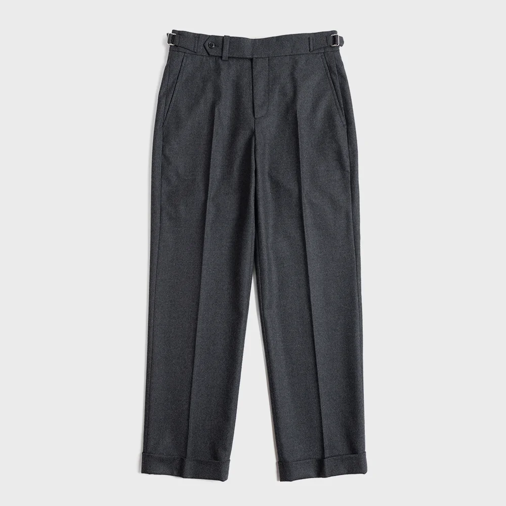 12 WOOL FLANNEL TROUSERS (grey)