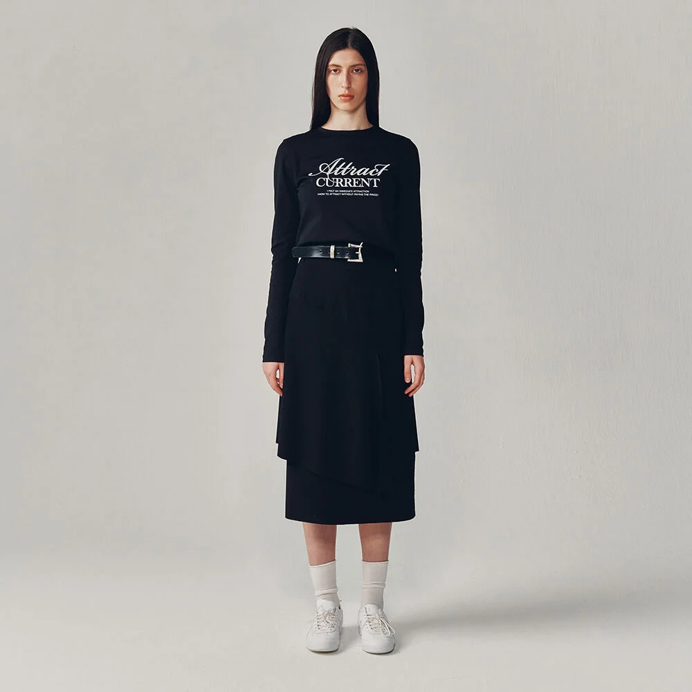 ASSYMETRIC WRAP MIDI SKIRT