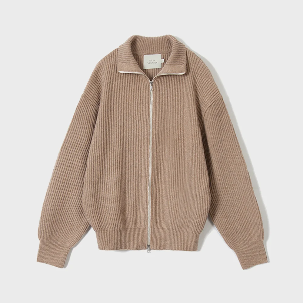 FULL-ZIP KNIT BEIGE