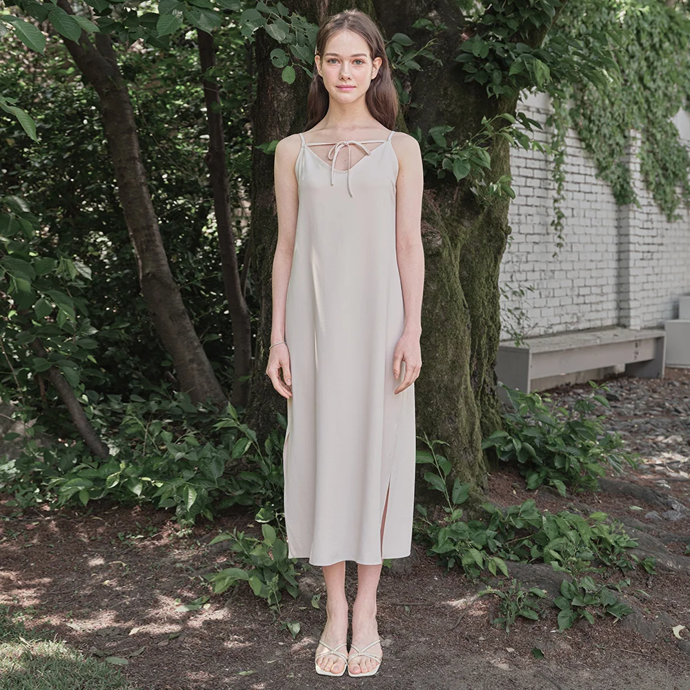 Lautre Ribbon Slip Light beige dress
