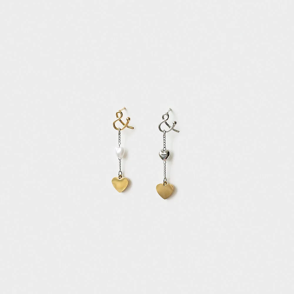 & heart drop earring (2colors)