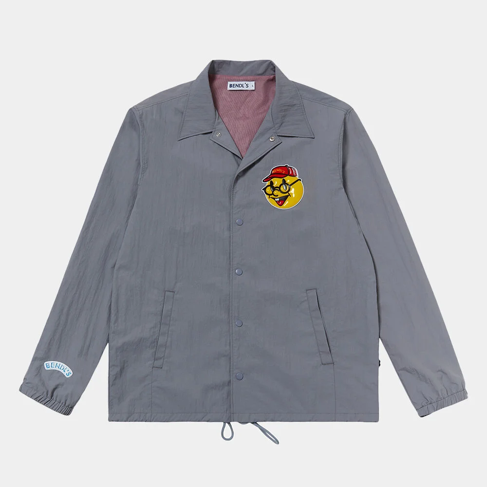 NERD SMILE COACH JACKET - GREY