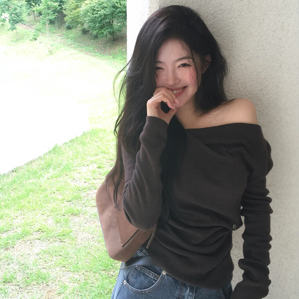 (T-7309)TUCK DETAIL DRAPE KNIT