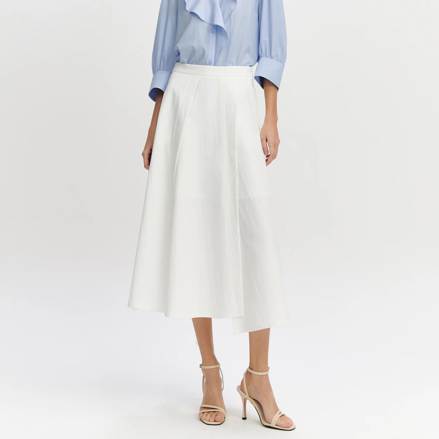 Paneled Flare Skirt OFF WHITE