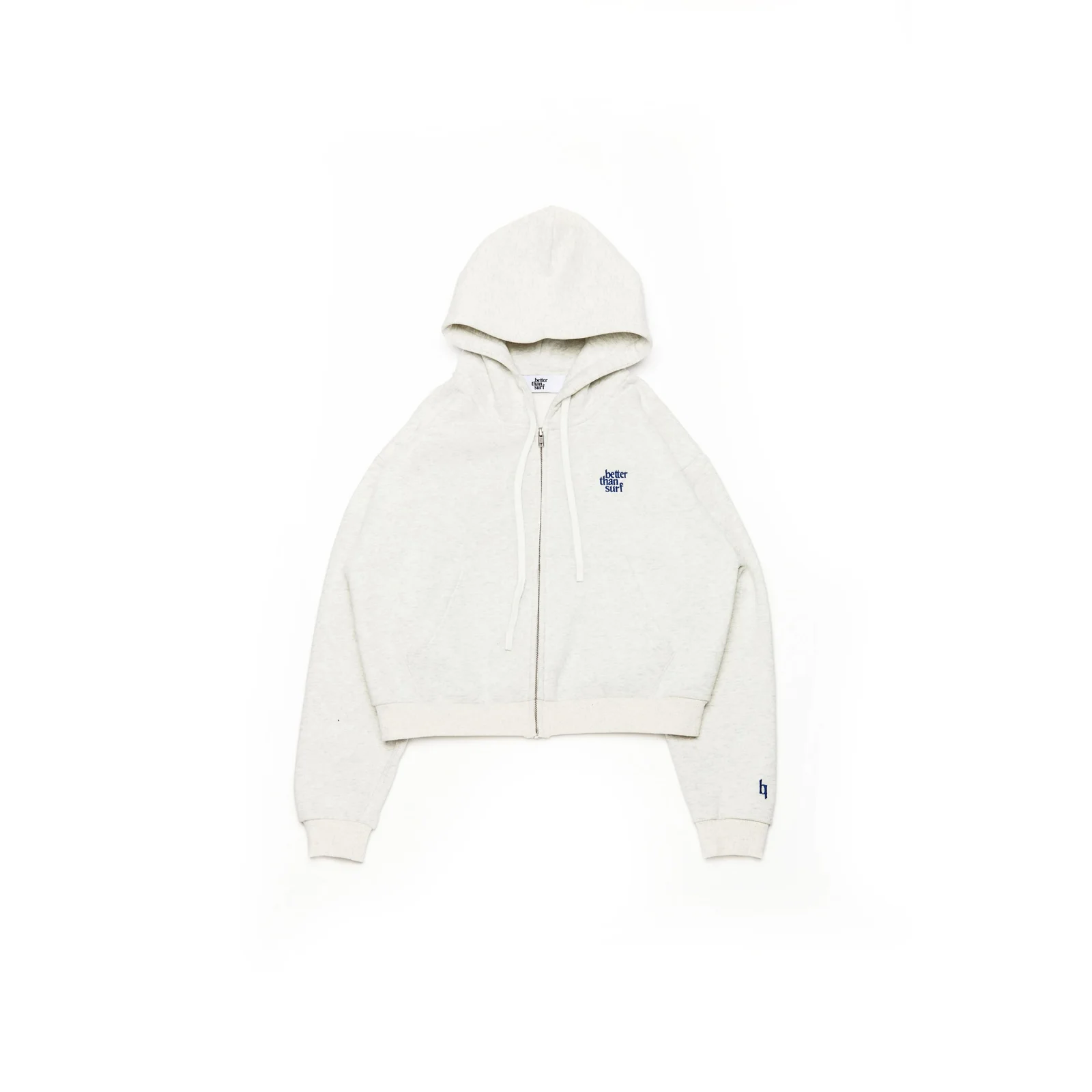 EUPHORIA CROP ZIPUP HOODIE - GRAY