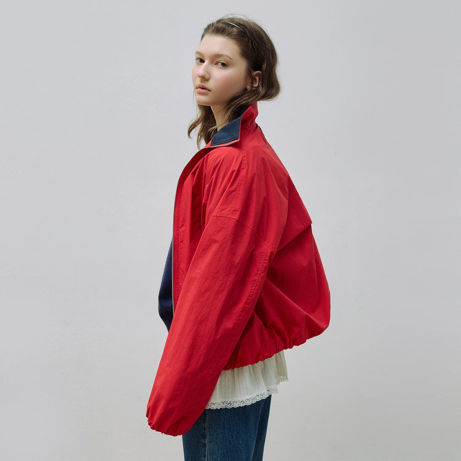 Lazy 尼龍 外套_True Red