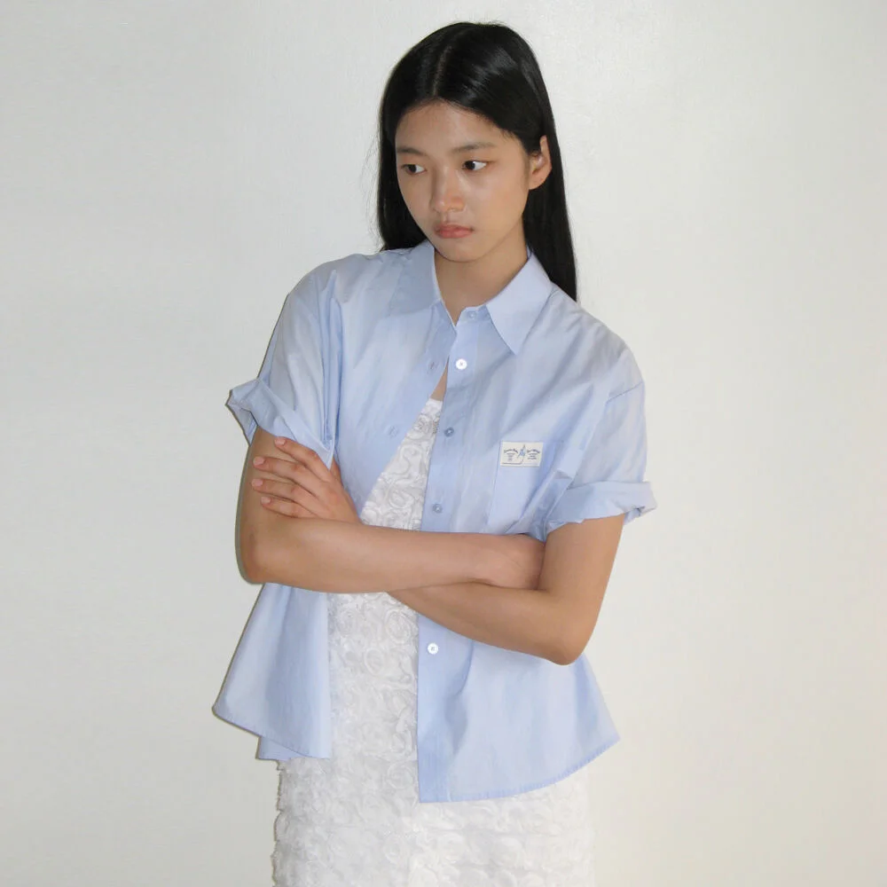 Half Sleeve Cotton Shirt (Sky Blue)