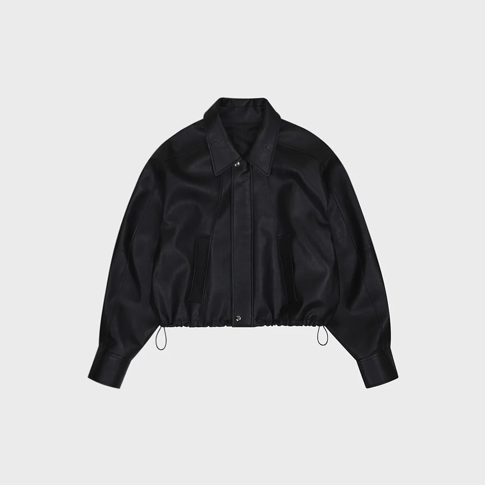 Nebni 皮革 束繩 外套_Nevni PULeather Jacket_2colors