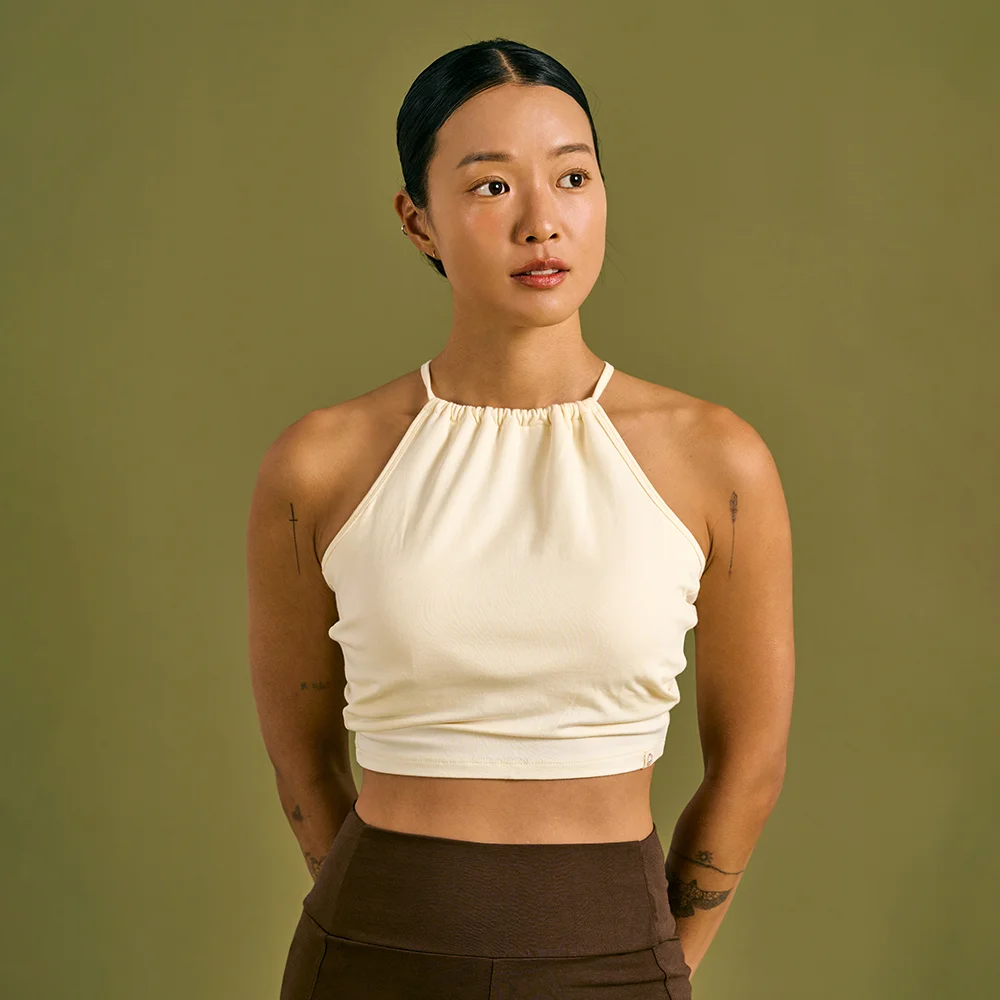 Halter point top (Cream)