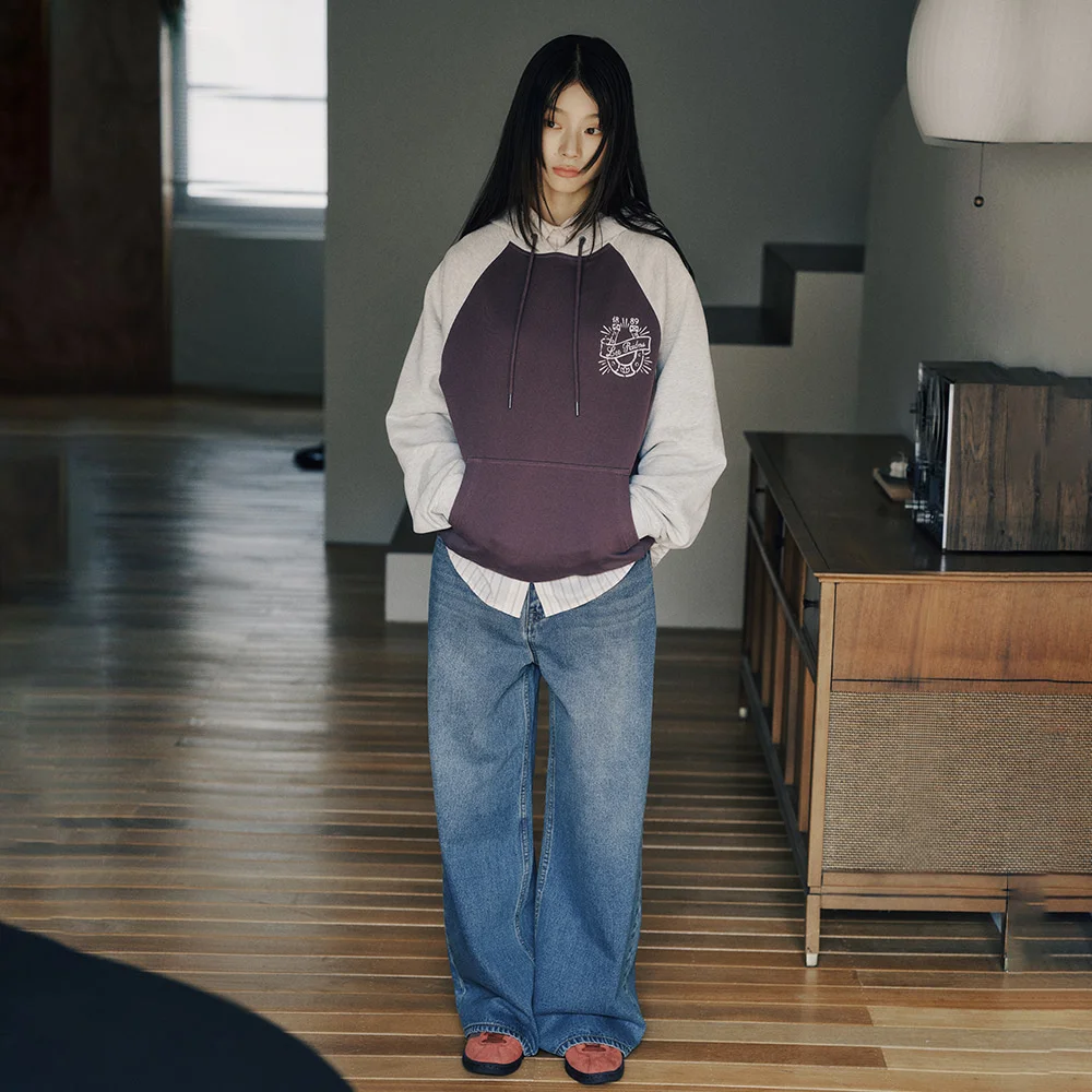 女裝 寬鬆版型 水洗 牛仔 褲子 靛藍 中度