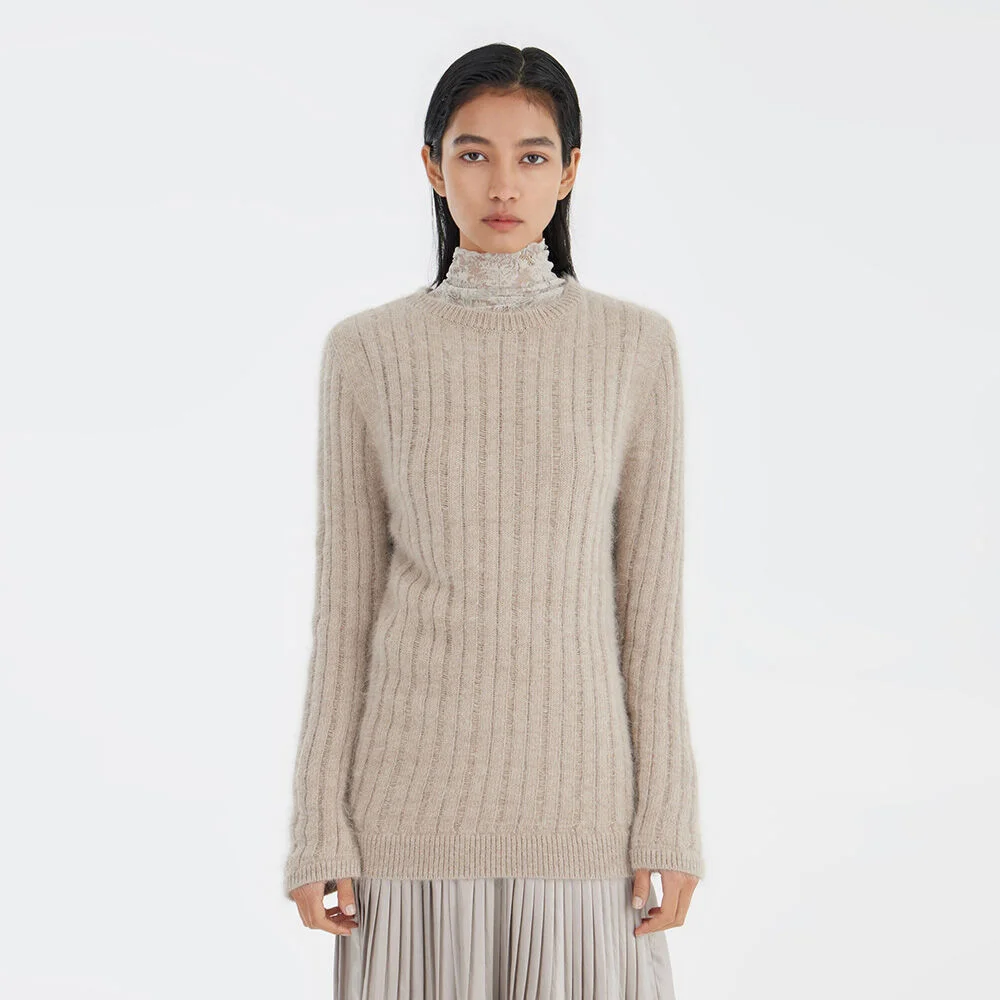 Hairy Angora Knit - Beige