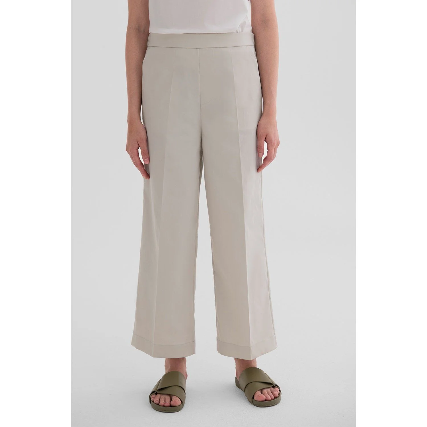 CROP CIGARETTE PANTS (ECRU) 213-BC68CH-009