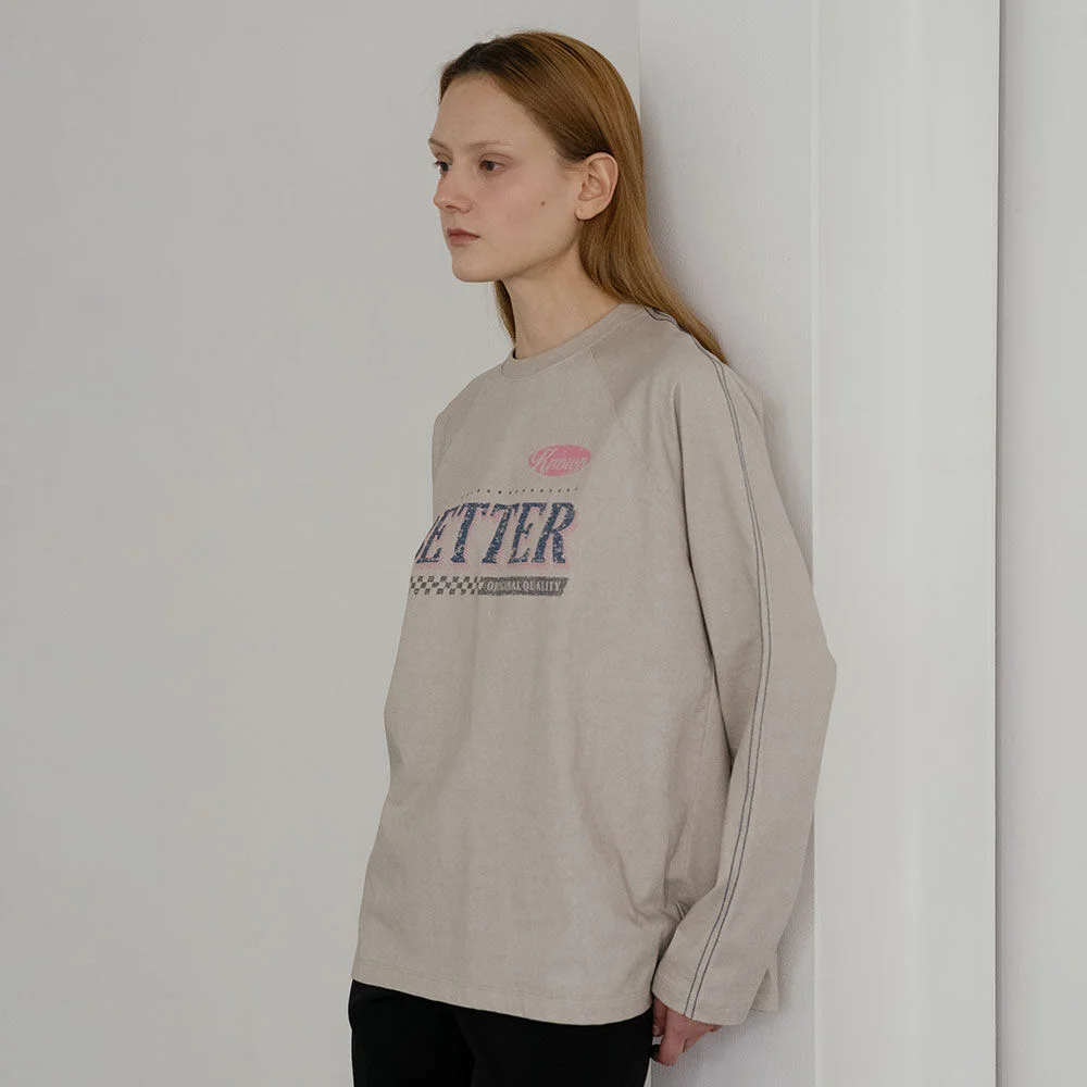 Bricks raglen longsleeve T-shirt _Light beige