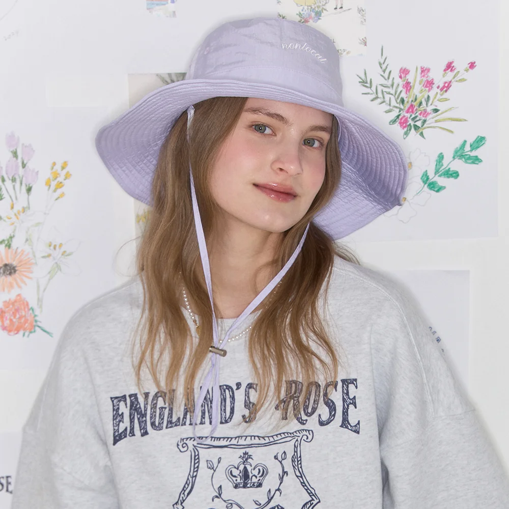 Nylon Strap Safari Bucket Hat - Lavender