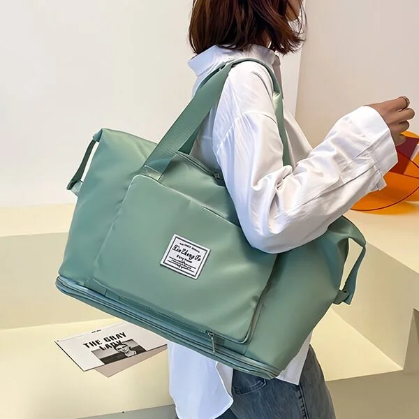 收納容量 優質 旅行袋 翻摺 擴展 行李箱插桿式 波士頓袋