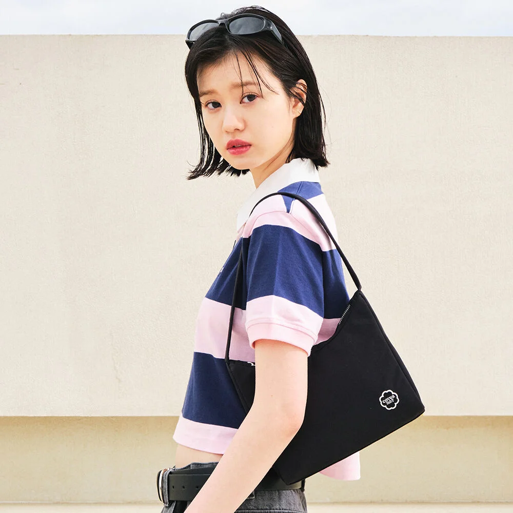 Cloverheart 尼龍 Hobo Bag Black