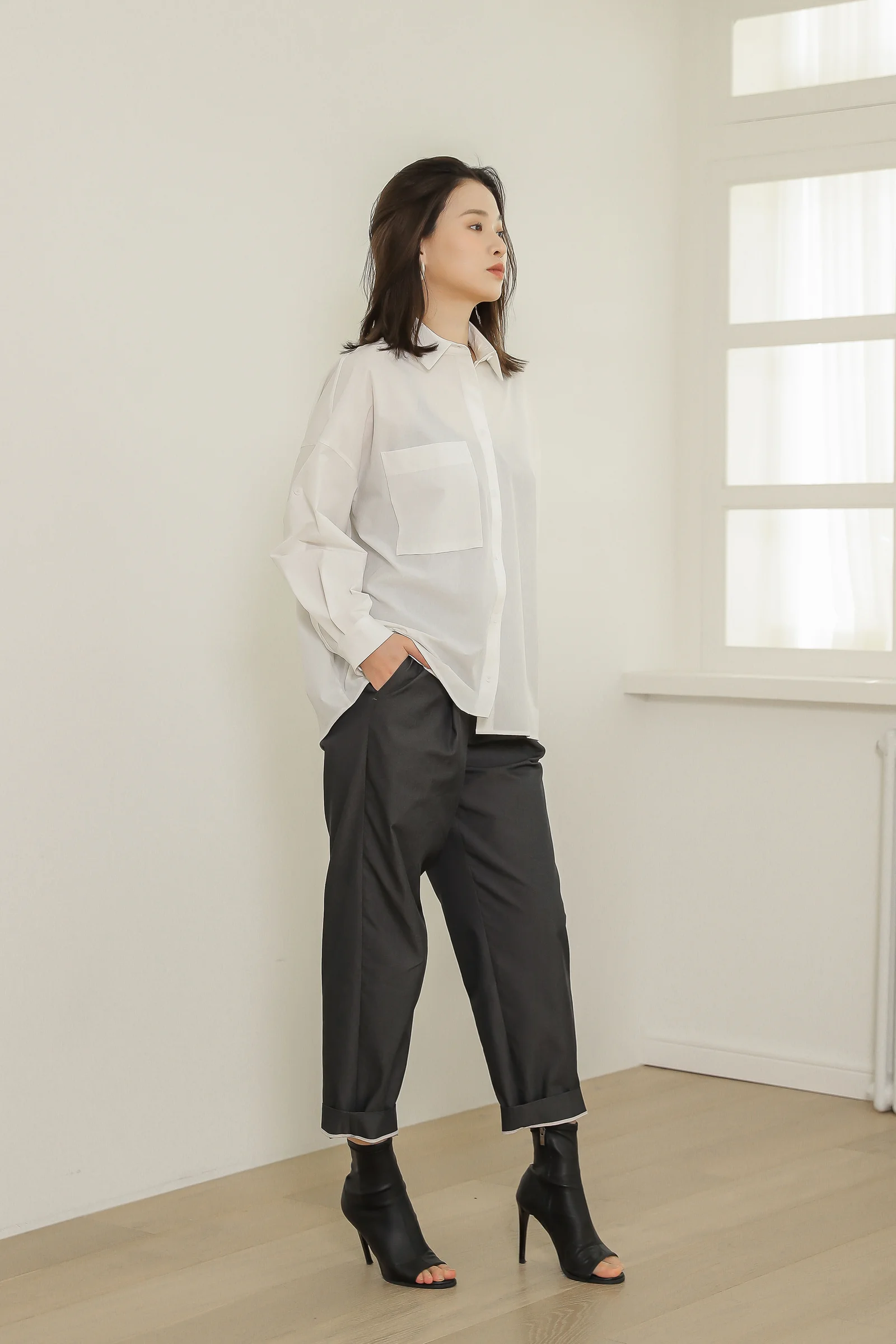 dot point high waisted pants_B.DN