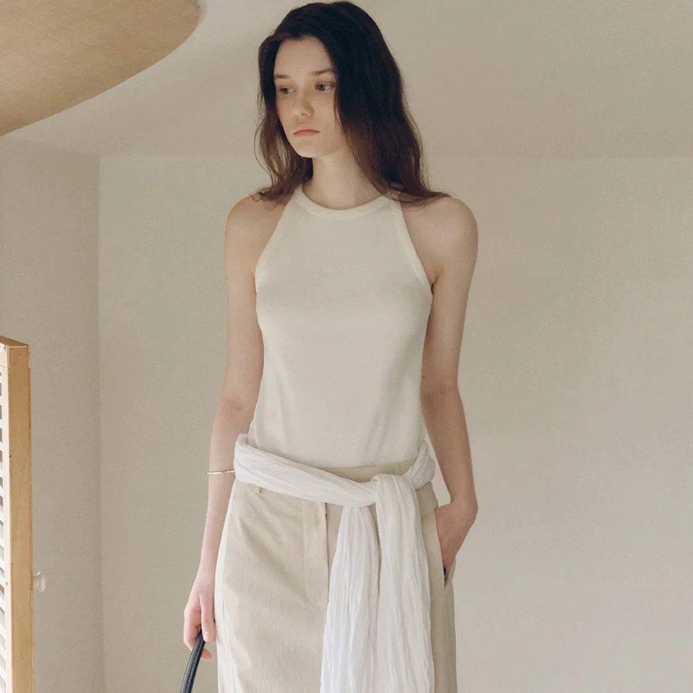 Olly Halterneck Sleeveless (Ivory)
