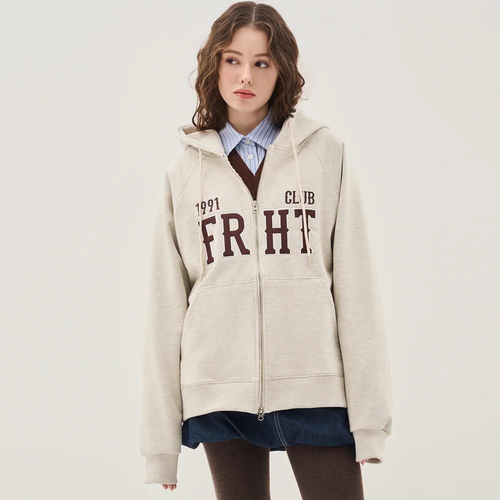 2WAY LOGO PATCH RAGLAN HOOD ZIP-UP_IVORY