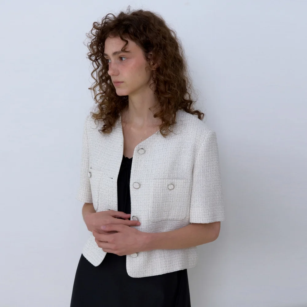 SUMMER TWEED JACKET LIGHT BEIGE