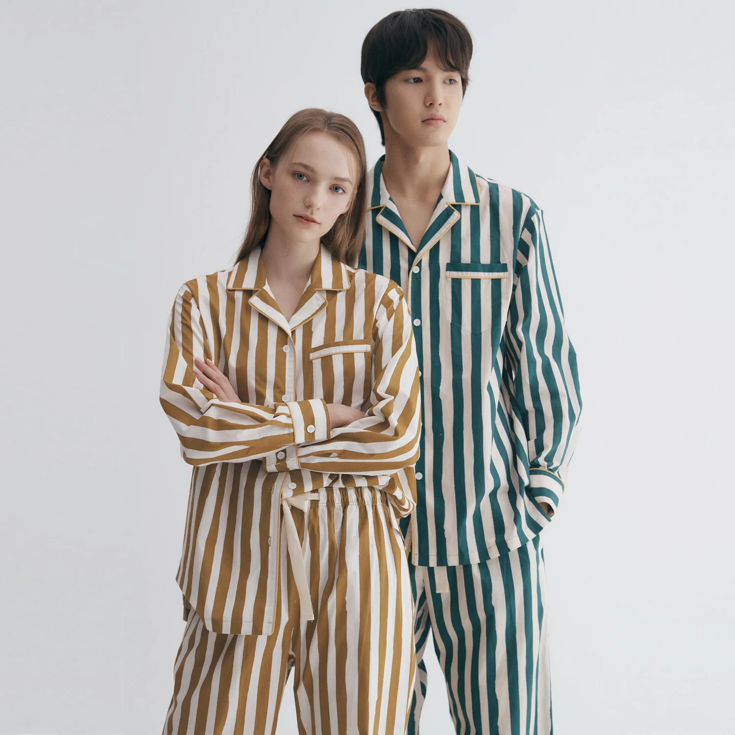 醒目 條紋 睡衣 Pair 男女 SET