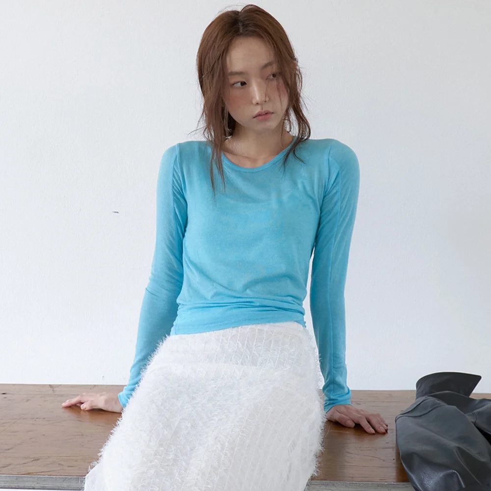 Biar 天絲 羊毛 T恤_Viar Tencel T-shirt_Aqua Blue