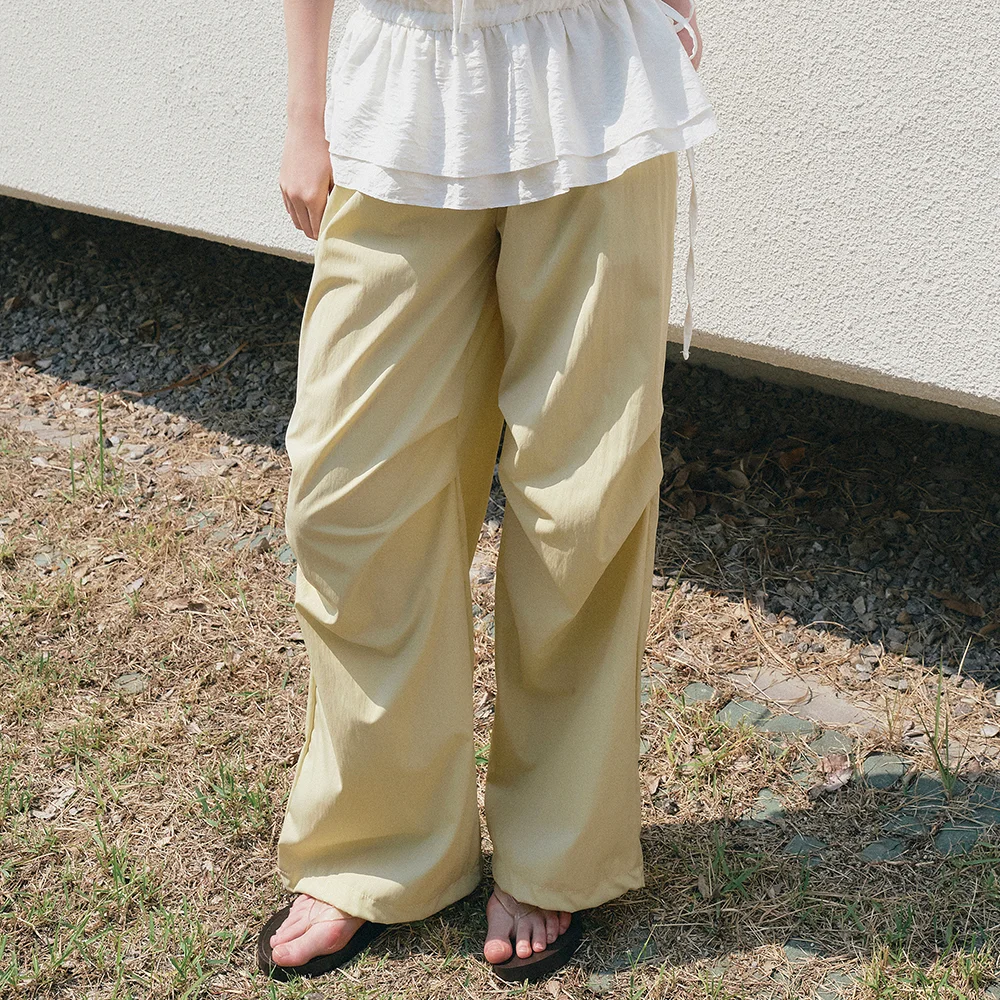 Parachute string nylon pants_Lemon