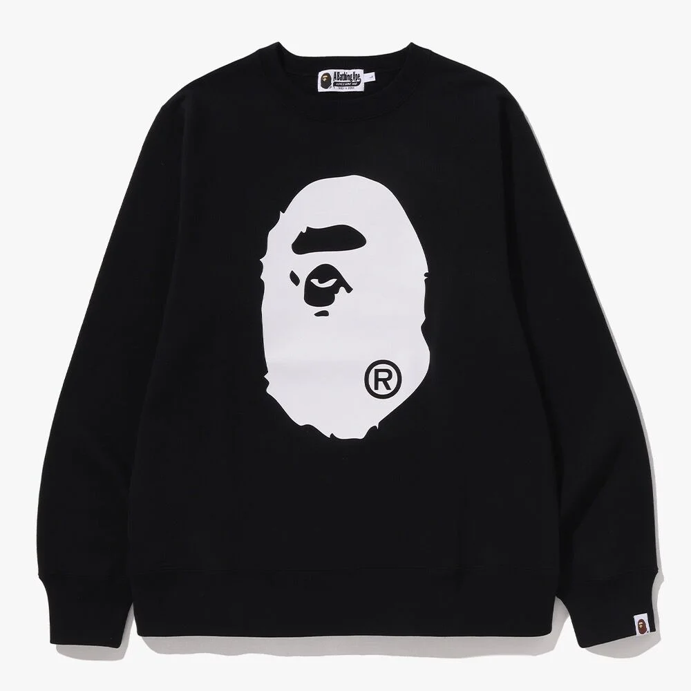 大 Ape 頭 圓領 衛衣(M) BLACK