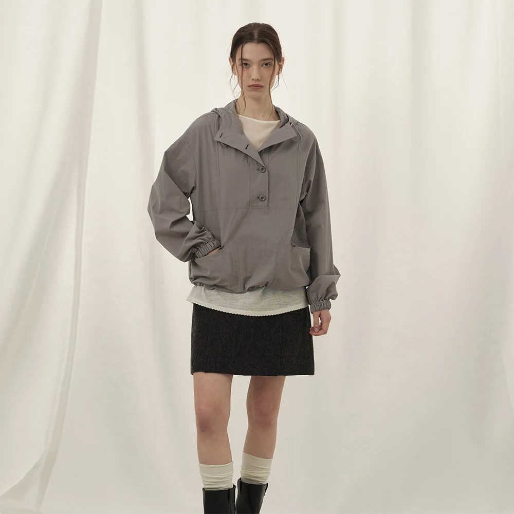 CASUAL HOODIE ANORAK (ash gray)