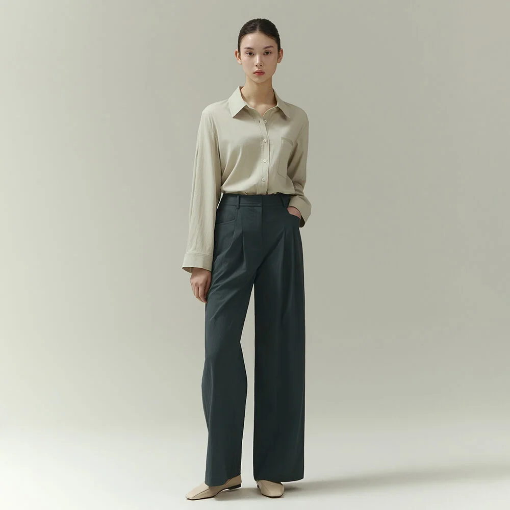 it MICHA 雙褶 縫線 線條 褲子 ITP3WPT300_2colors