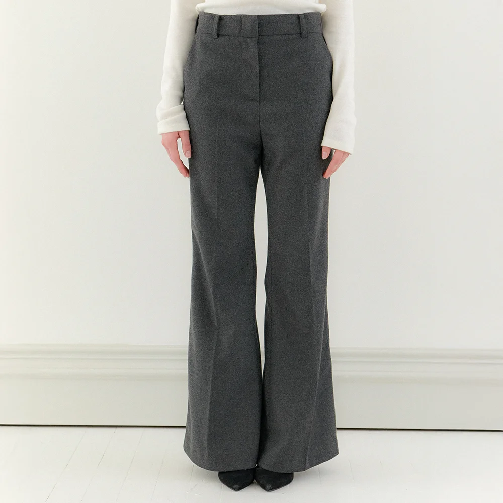 Wool Semi-Wide Pants / Charcoal(3color)