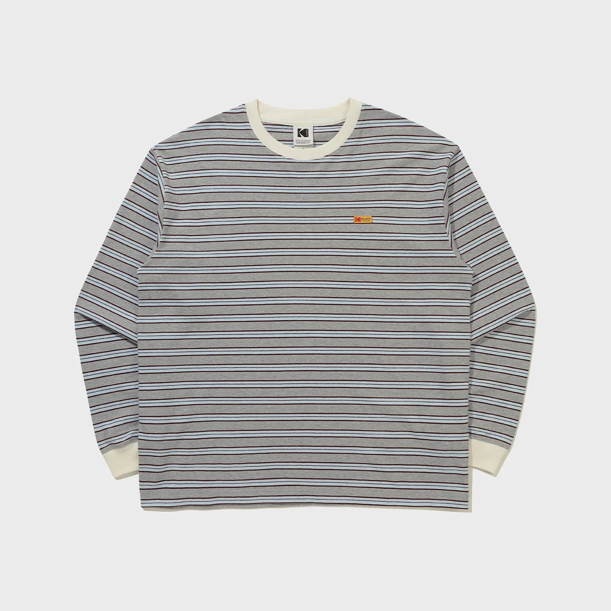 條紋 長袖 T恤 MELANGE GREY